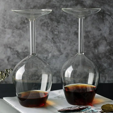 Upside Down Wine Glass Creative Upside Down Goblet Wine Cup Funny Party Glassware Modern Glassware Glass Inverted Wineglass